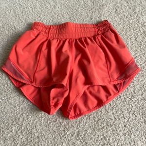 Coral hotty hot lululemon shorts